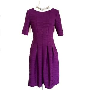 Melanie T | Bubble Knit Short Sleeve Purple Dress